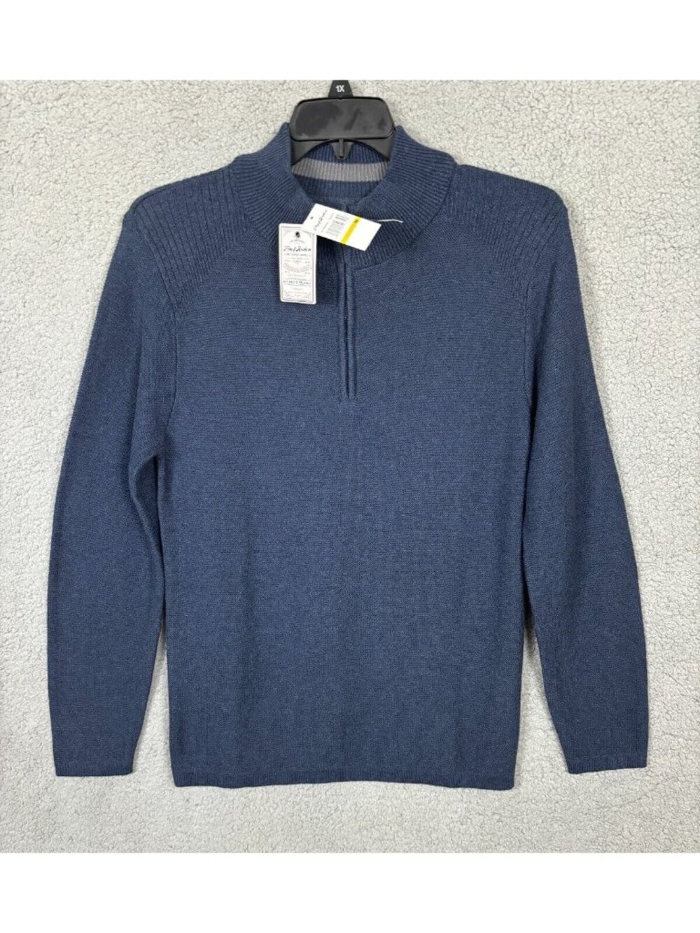Flag & Anthem Mens Parkhill Zip Mockneck Sweater Medium Blue New With Tag's.
